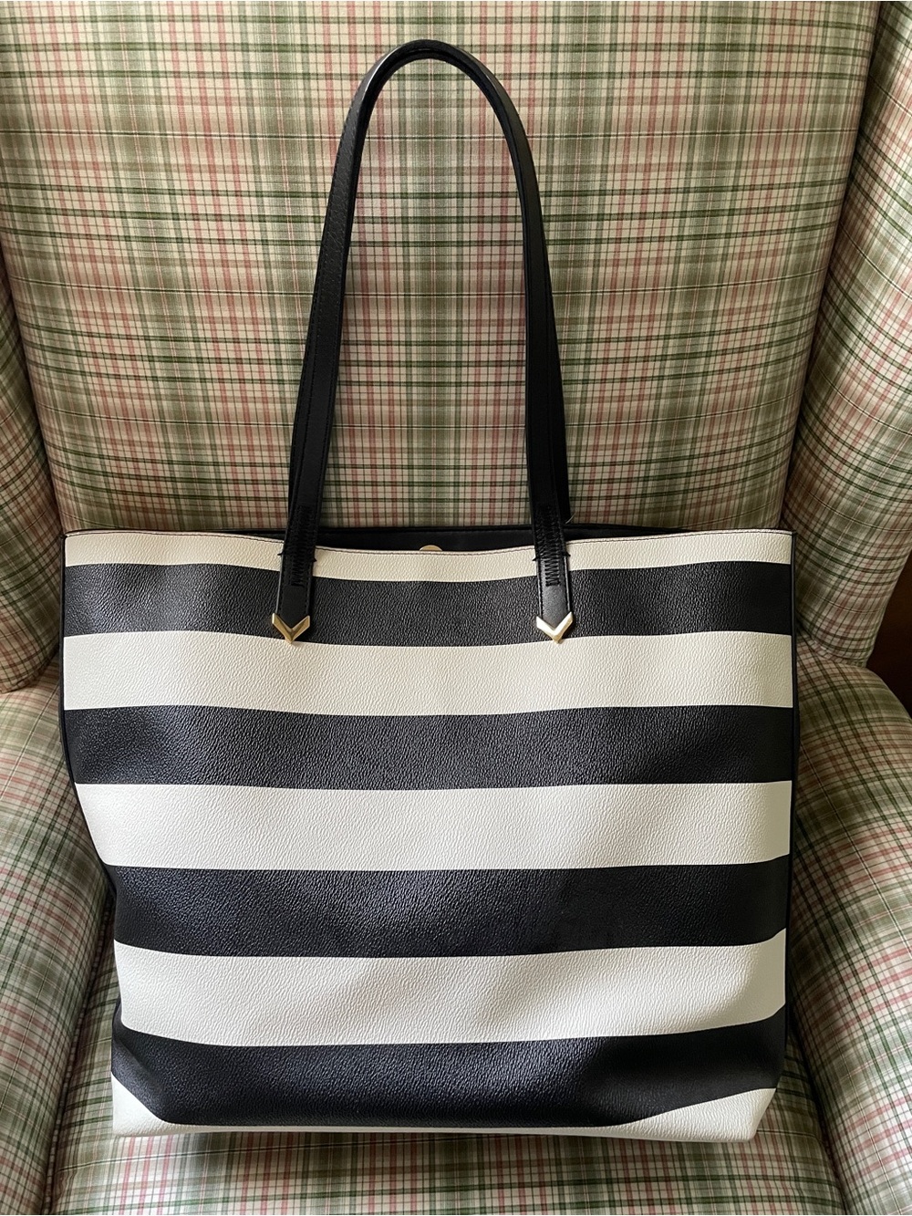 Stella & Dot Large Striped Tote Bag